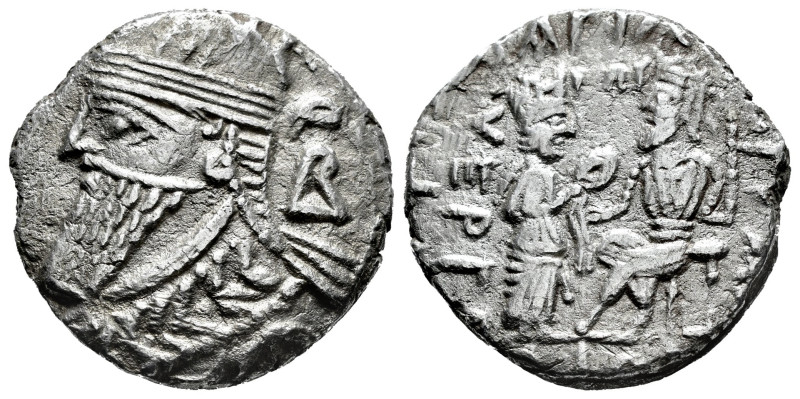 Kingdom of Parthia. Vologases IV. Tetradrachm. SE 484 = October 172 AD. Seleukei...