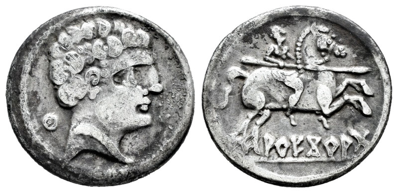 Areikoratikos-Arekoratas. Denarius. 150-20 BC. Agreda (Soria). (Abh-105). Anv.: ...