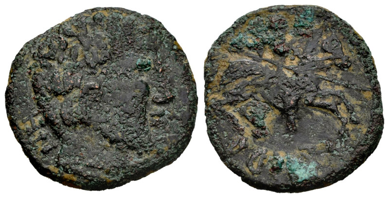 Arsakos. Unit. 120-80 BC. Area of Navarra. (Abh-134). (Acip-1672). Anv.: Male he...