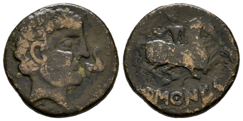 Baskunes-Barskunes. Unit. 120-20 BC. Pamplona. (Abh-227). (MIB-87/04a). Anv.: Be...