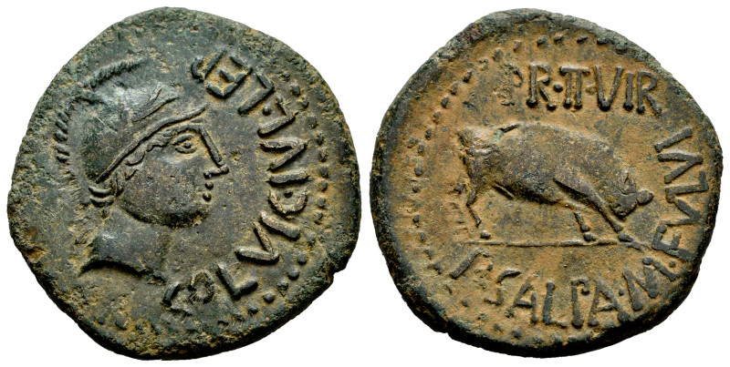Kelse-Celsa. Unit. 50-30 BC. Velilla de Ebro (Zaragoza). (Abh-797). Anv.: COL. V...