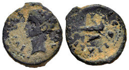 Italica. Augustus period. Cuadrante. 27 BC - 14 AD. Santiponce (Sevilla). (Abh-1589). (Acip-3331). Anv.: PER. CAE. AVG. Head of Augustus left. Rev.: C...