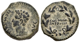 Colonia Patricia. Augustus period. Unit. 27 BC - 14 AD. Córdoba. (Abh-1989). (Acip-3357). Anv.: PERM. CAES. AVG. around head of Augustus left. Rev.: C...