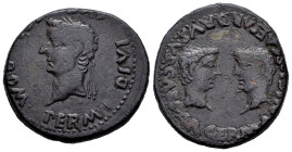 Colonia Romula. Time of Tiberius. Unit. 14-36 AD. Sevilla. (Abh-2016). (Acip-3361). Anv.: PERM. DIVI. AVG. COL. ROM. around laureate head of Tiberius ...