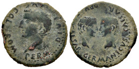 Colonia Romula. Time of Tiberius. Unit. 14-36 AD. Sevilla. (Abh-2016). Anv.: PERM. DIVI. AVG. COL. ROM. around laureate head of Tiberius left. Rev.: H...