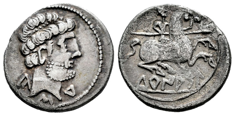 Turiasu. Denarius. 120-20 BC. Tarazona (Zaragoza). (Abh-2417). (Acip-1722). Anv....