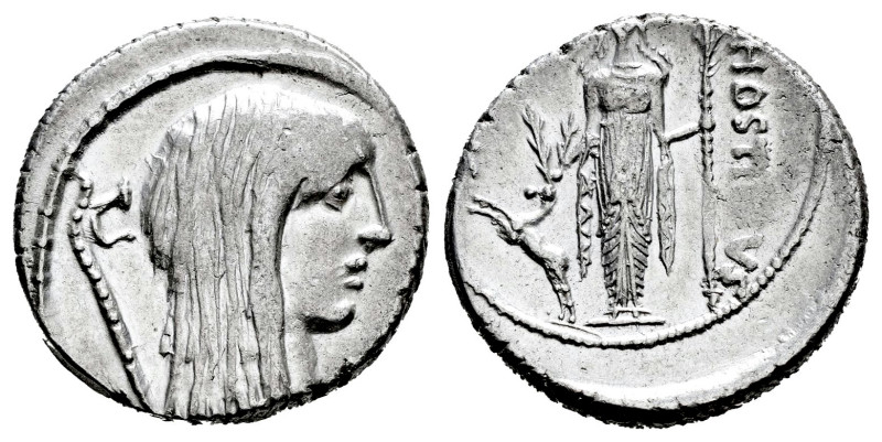 Hostilius. L. Hostilius Saserna. Denarius. 48 BC. Rome. (Ffc-756). (Craw-448/3)....
