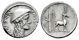 Plancius. Cn. Plancius. Denarius. 55 BC. Rome. (Ffc-991). (Craw-432/1). (Cal-1122). Anv.: CN. PLANCIVS. AED. CVR. S.C., head of Diana Planciana right,...