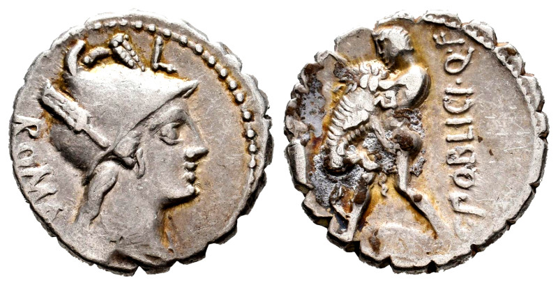 Poblicius. C. Poblicius Q.f. Denarius. 80 BC. Auxiliary mint of Rome. (Ffc-1017)...