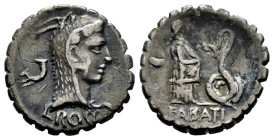 Roscius. L. Roscius. Denarius. 62 BC. Central Italy. (Ffc-1090). (Craw-412/1). (Cal-1231). Anv.: L. ROSCI. below the head of Juno Sospita right, weari...