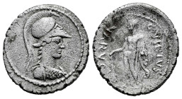 Vibius. C. Vibius Varus. Denarius. 42 BC. Rome. (Ffc-1225). (Craw-494/38). (Cal-1375). Anv.: Bust of Minerva right, wearing helmet and aegis. Rev.: C....
