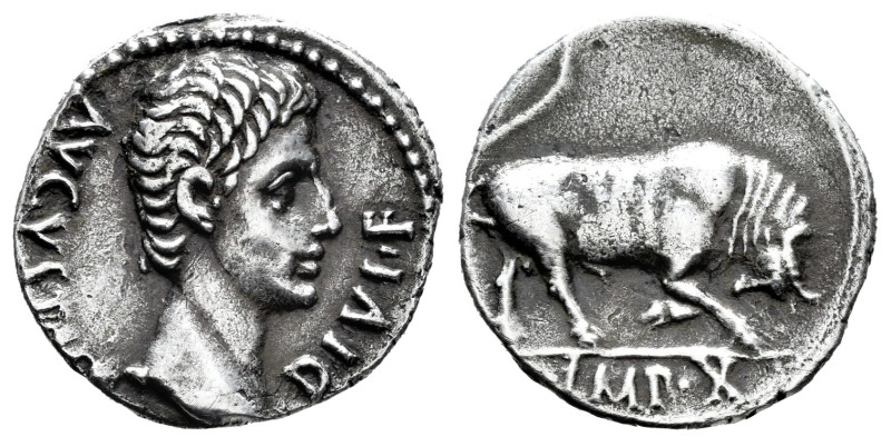 Augustus. Denarius. 15-13 BC. Lugdunum. (Ffc-108). (Ric-167a). (Cal-826). Anv.: ...