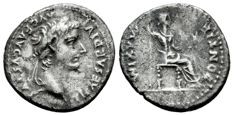 Tiberius. Denarius. 14-37 AD. Lugdunum. (Ric-30). (Bmcre-48). (Rsc-16a). Anv.: T...