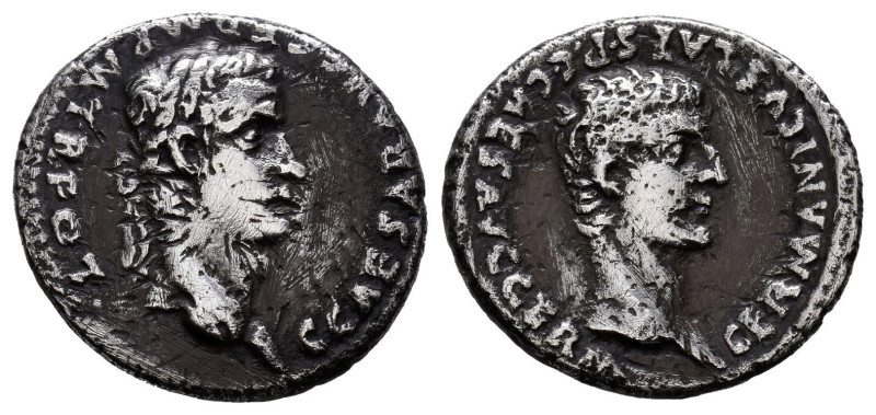 Caligula. Denarius. 37 AD. Lugdunum. Commemorative issue for Germanicus. (Bmcre-...