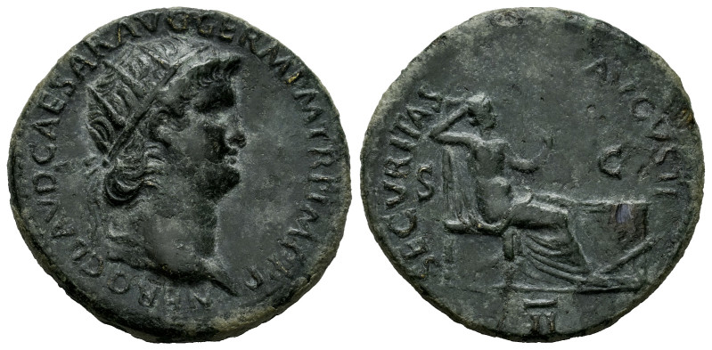 Nero. Dupondius. 65 AD. Lugdunum. (Ric-404). Anv.: NERO CLAVD CAESAR AVG GERM P ...