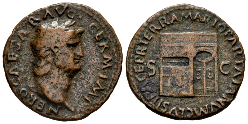 Nero. Unit. 65 AD. Rome. (Ric-I 300). (Bmcre-225). Anv.: NERO CAESAR AVG GERM IM...