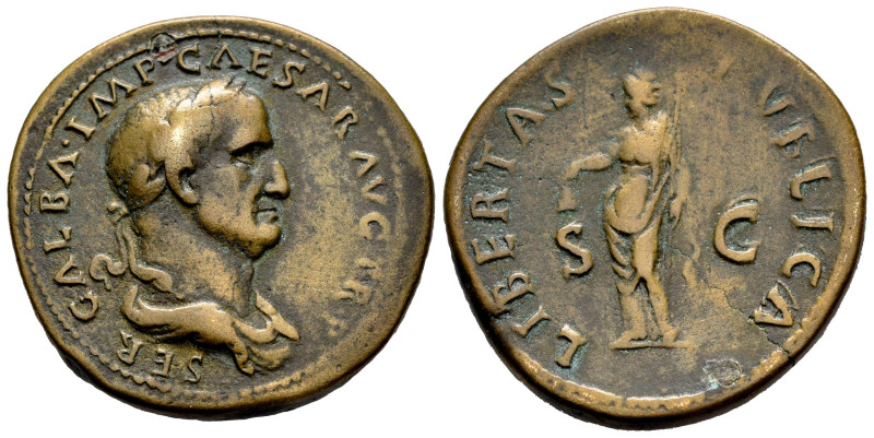 Galba. Sestertius. 68-69 AD. Rome. (Ric-I 309). (Bmcre-71). (C-130). Anv.: IMP S...