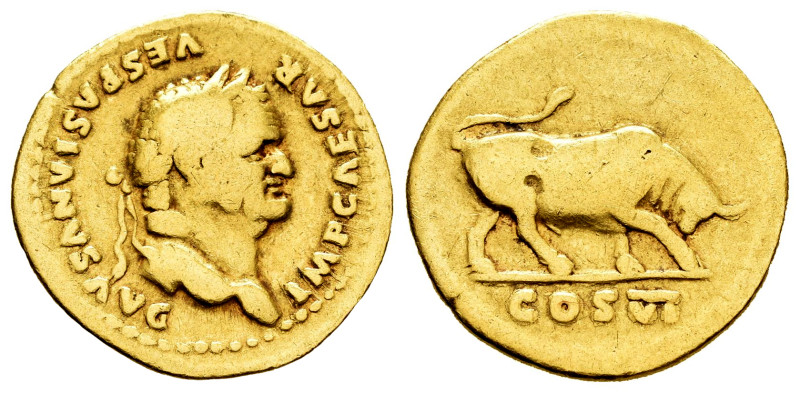Vespasian. Aureus. 75 AD. Rome. (Ric-II 1.768). (Bmcre-159/60). (Cal-620). Anv.:...