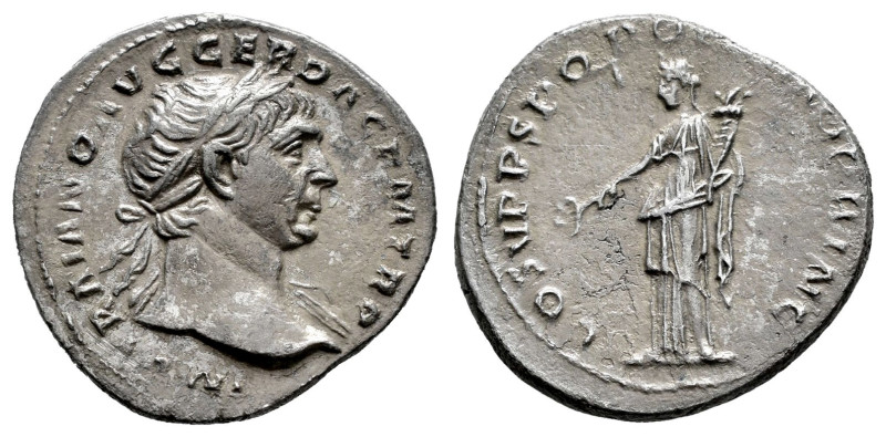 Trajan. Denarius. 103-111 AD. Rome. (Ric-121). (Rsc-81). Anv.: IMP TRAIANO AVG G...