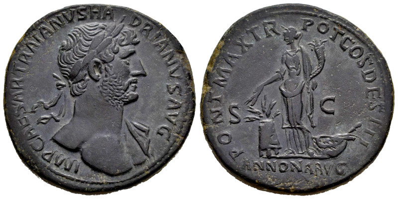 Hadrian. Sestertius. 118 AD. Rome. (Ric-II 3.160). (Bmc-1126). (C-178). Anv.: IM...