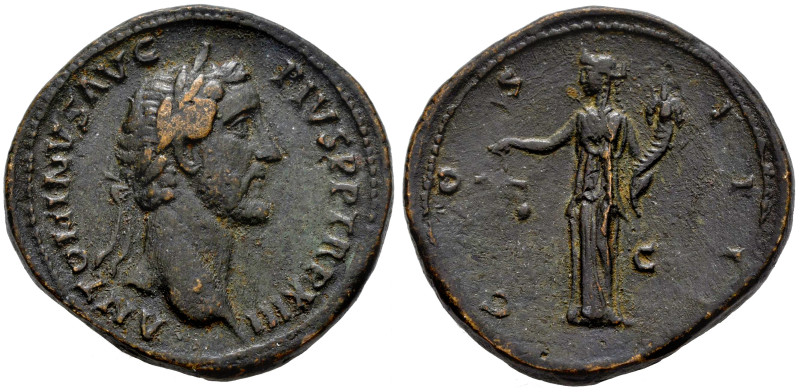 Antoninus Pius. Sestertius. 150-151 AD. Rome. (Ric-886). (Bmcre-1861). (C-246). ...