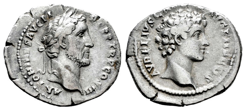 Antoninus Pius and Marcus Aurelius. Denarius. 140 AD. Rome. (Ric-III 417a). (Bmc...