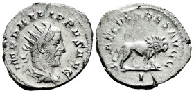 Philip I. Antoninianus. 248 AD. Rome. (Ric-IV 12). (Rsc-173). Anv.: IMP PHILIPPVS AVG, radiate, draped and cuirassed bust to right. Rev.: SAECVLARES A...