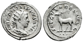 Philip II. Antoninianus. 246-248 AD. Rome. (Ric-IV 224). (Rsc-72). Anv.: IMP PHILIPPVS AVG, radiate, draped and cuirassed bust to right. Rev.: SAECVLA...
