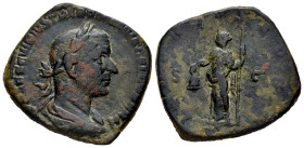Trebonianus Gallus. Sestertius. 251-253 AD. Rome. (Ric-IV 114a). Anv.: (IMP) CAES C VIBIVS TREBONIANVS GALLVS AVG, laureate, draped and cuirassed bust...