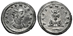 Gallienus. Antoninianus. 264-265 AD. Antioch. (Ric-V 1.652 var). (Mir-1635d var). (Rsc-769a var). Anv.: GALLIENVS AVG, radiate and cuirassed bust to r...