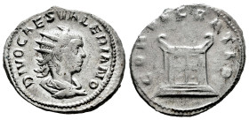 Divo Valerian II. Antoninianus. 256-259 AD. Rome. (Ric-24). Anv.: DIVO CAES VALERIANO. radiate and draped bust right. Rev.: CONSECRATIO, altar. Ag. 4,...