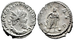Postumus. Antoninianus. 266-267 AD. Trier. (Cal-V 2. 86). (Rsc-336d). Anv.: IMP C POSTVMVS P F AVG, radiate, draped and cuirassed bust to right. Rev.:...