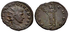 Claudius II, Gothicus. Antoninianus. 268-269 AD. Mediolanum. (Ric-V 1, 145). Anv.: IMP CLAVDIVS P F AVG, radiate, draped and cuirassed bust to right. ...