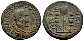 Claudius II, Gothicus. Antioch. AE 25. 268-270 AD. Pisidia. (Sng France-1338/6). (Krzyźanowska-II/3). Anv.: IMP CAES M AVP CLAVDIV. Radiate, draped an...