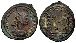 Aurelian. Antoninianus. 270-275 AD. Serdica. (Ric-295). Anv.: IMP C AVRELIANVS P F AVG, radiate and cuirassed bust of right. Rev.: RESTITVTOR ORBIS, w...