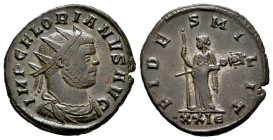Florian. Antoninianus. 276 AD. Rome. (Ric-30). Anv.: IMP C FLORIANVS AVG, radiate, draped and cuirassed bust right. Rev.: FIDES MILIT, Fides standing ...