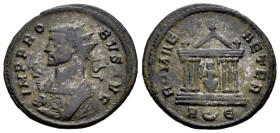 Probus. Antoninianus. 276-282 AD. Rome. (Ric-V 2.185). Anv.: IMP PROBVS AVG, radiate bust to left, wearing imperial mantle and holding eagle-tipped sc...