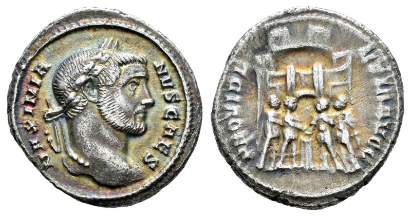 Maximianus Herculius. Argenteus. 295 AD. Ticinum. (Ric-18b). Anv.: MAXIMIANVS AV...