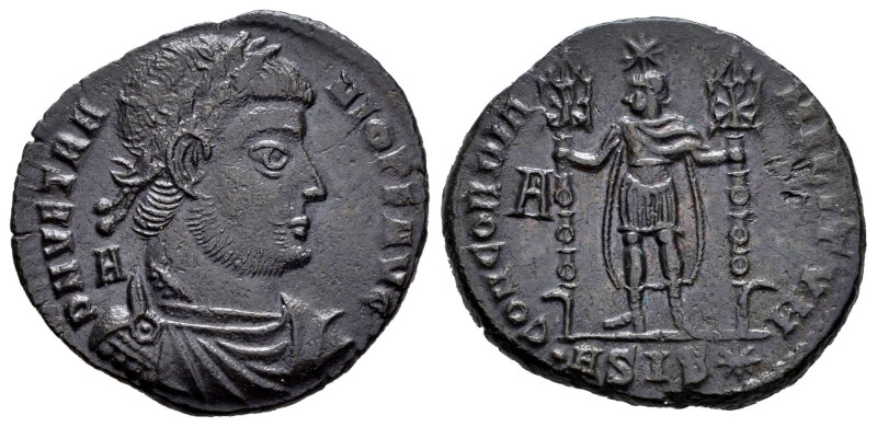 Vetranius. Maiorina. 350 AD. Siscia. (Ric-VIII 283). Anv.: D N VETRANIO P F AVG,...