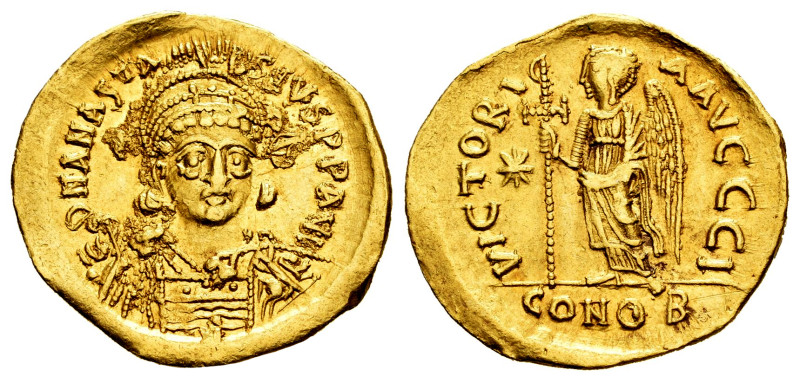 Anastasius I. Solidus. 498-518 AD. Constantinople. (MIBE-7). (Doc-7j). (Sear-5)....