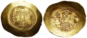 Michael VII Ducas. Histamenon nomisma. 1071-1078 AD. Constantinople. (Doc-2d). (Sear-1868). Anv.: Half-length bust of Christ Pantokrator facing; IC-XC...