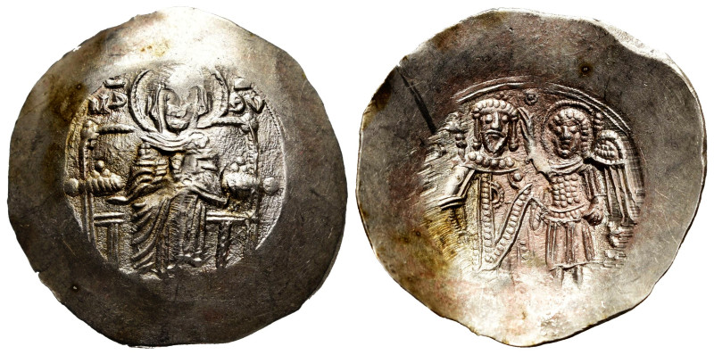 Isaac II Angelus. Aspron Trachy. 1185-1195 AD. Constantinople. (Doc-2a). (Sear-2...