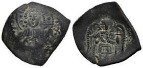 Latin Rulers of Constantinople. Aspron Trachy. 1204-1261 AD. Constantinople. (Doc-16). (Sear-2036). Anv.: Facing bust of Christ Pantokrator; IC-XC acr...