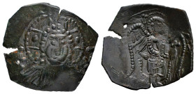 Latin Rulers of Constantinople. Aspron Trachy. 1204-1261 AD. Constantinople. (Doc-16). (Sear-2036). Anv.: Facing bust of Christ Pantokrator; IC-XC acr...