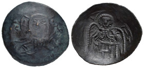 Latin Rulers of Constantinople. Aspron Trachy. 1204-1261 AD. Constantinople. (Doc-16). (Sear-2036). Anv.: Facing bust of Christ Pantokrator; IC-XC acr...