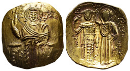 John III Ducas-Vatazes. Hyperpyron. 1222-1252 AD. Uncertain mint. Emperor of Nicaea. (Doc-12). (Sear-2073). Anv.: Christ Pantokrator enthroned facing,...