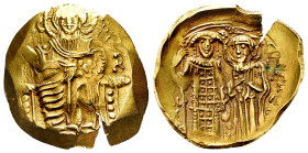 John III Ducas-Vatazes. Hyperpyron. 1222-1252 AD. Magnesia. Emperor of Nicaea. (Doc-62a.2). (Sear-2073). Anv.: Christ Pantokrator enthroned facing, IC...