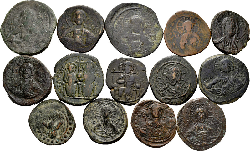 Lot of 14 coins from the Byzantine Empire. Nummus and 40 Nummi, of different Emp...