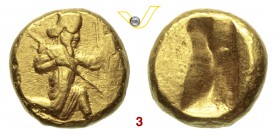 LIDIA DARIO I - XERSES II (485-420 a.C.) Darico d'oro. D/ Re persiano con arco e freccia R/ Incuso rettangolare. BMC 26 Au g 8,34 • Ex Negrini, asta p...