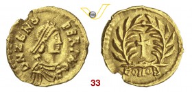 OSTROGOTI - ODOACRE a nome di ZENO (476-493) Tremisse, Mediolanum. D/ Busto diademato, drappeggiato e corazzato R/ Croce entro corona. Wr. tav. V n. 4...